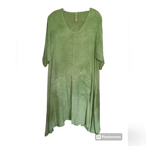 Steel pony tunic. Sheer linen. Hand dyed.